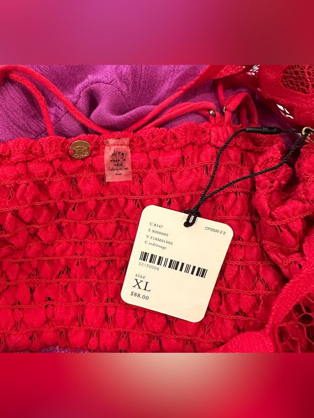 Free People FP One Adella Slip Dress - Lipstick Combo - Picture 6 of 7